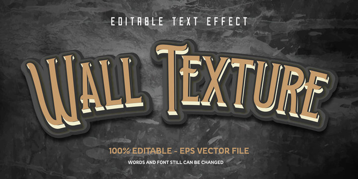 3d editable text effect wall texture style with dark cracked wall background