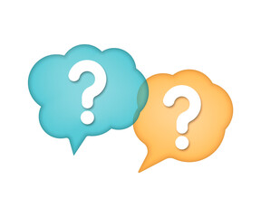 Question mark. Speech bubble. FAQ sign. Vector illustration.