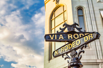 The famous Rodeo Drive in Los Angeles, California. Street for shopping and fashion.