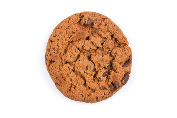 Chocolate chip cookie isolated on white