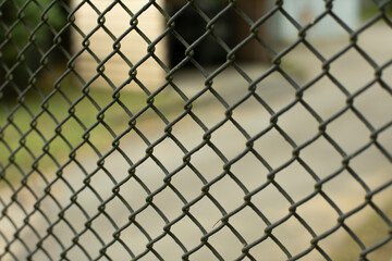 Metal mesh. The texture of the fence.