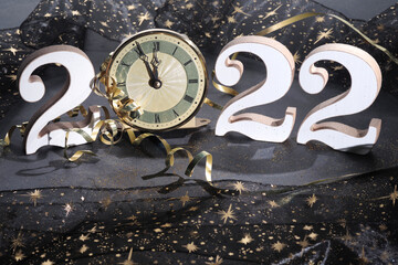 Happy New Year. Symbol from number 2022 on abstract background