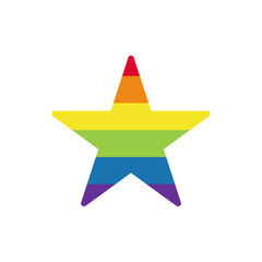 Rainbow colored star. LGBTQ community symbol isolated. concept of LGBT people element. Gay parade. gay, lesbian and trans icon vector element