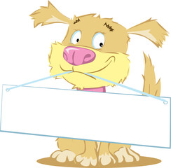 Cute Dog Holding His Muzzle Sign - Vector illustration