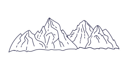 Mountain outline vector illustration. Icon, logo