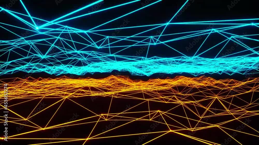 Wall mural abstract network concept line connection (3d rendering)