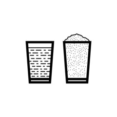 One cup of water and One cup of Rice Powder for making Kerala Puttu also known Rice steam cake outline sketch