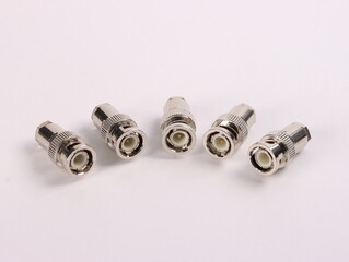 BNC-connector for a coaxial cable for a video surveillance system.