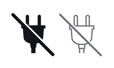 No plug icon. Prohibited warning sign. Illustration vector