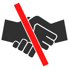 Resrtricted handshake vector illustration. Flat illustration iconic design of resrtricted handshake, isolated on a white background.
