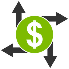 Dollar transactions vector illustration. Flat illustration iconic design of dollar transactions, isolated on a white background.