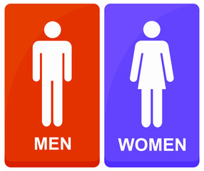 Toilette signs, colorful and easy printable - scalable vector graphics