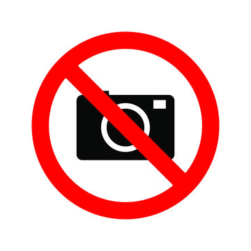 No photography sign flat vector png isolated on white background