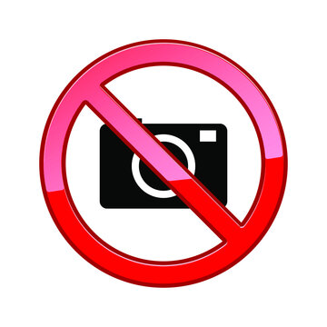 No photography sign flat vector png isolated on white background