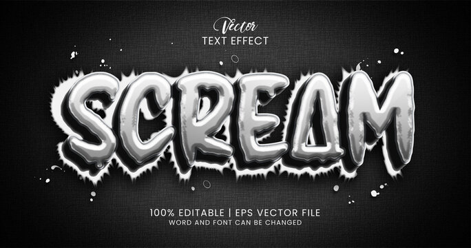 Scream Text, Fright And Shocked Editable Text Effect Style Template