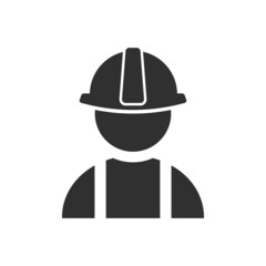 Fototapeta premium Worker icon isolated on white background. Vector illustration.
