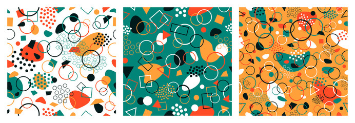Set of abstract vector seamless patterns. Abstract modern trendy vector illustration. Universal abstract seamless pattern for wallpaper, web or prints cover, textile