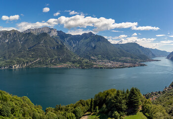 Naklejka na ściany i meble High Angle View of Lake Como