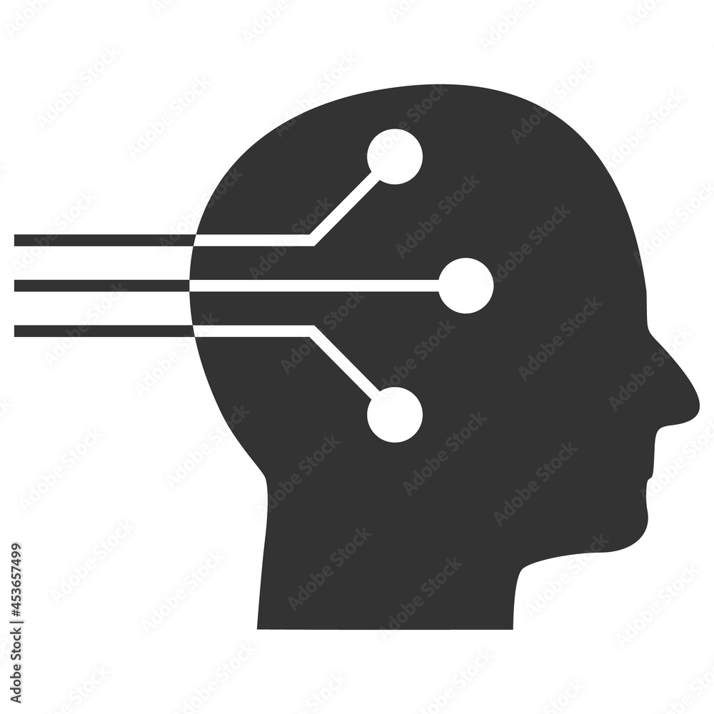 Poster neural interface vector illustration. flat illustration iconic design of neural interface, isolated 