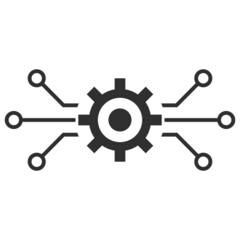 Electronic machinery vector pictograph. Flat illustration iconic design of electronic machinery, isolated on a white background.