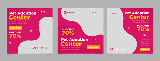 Pet shop banner for instagram post and story template