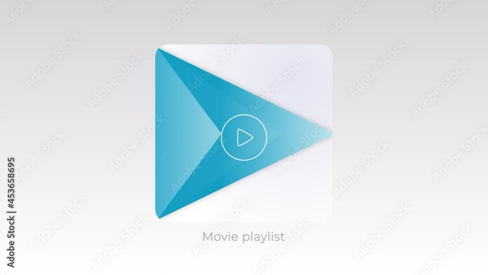 Poster music player button on white background. motion. moving button for playing music or movies. colored 