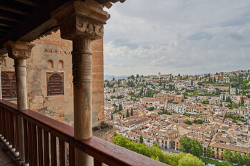 View of Granada from the Alhambra in Granada in Spain 