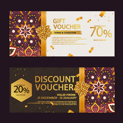 Floral Gift Voucher template, Sale banner, discount cards, Coupon template, Gift certificate, headers, website, trendy design, vector, Gift Voucher Banner, Coupon Design