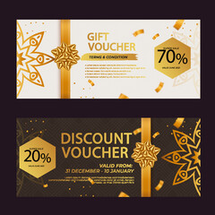 Floral Gift Voucher template, Sale banner, discount cards, Coupon template, Gift certificate, headers, website, trendy design, vector, Gift Voucher Banner, Coupon Design