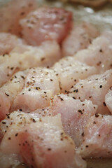 Prepping and seasoning grouper meal 