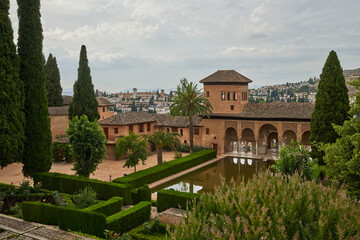 Gardens of the Alhambra in Granada. Spain 