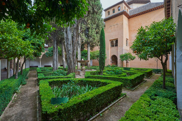 Fototapeta na wymiar Patio de los Naranjos in the Alhambra in Granada in Spain