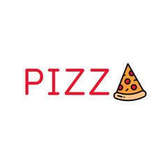Pizza Logotype Vector Template. Pizza word text design.