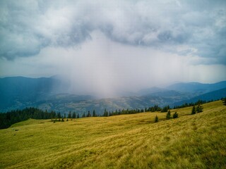 Fototapeta na wymiar rain in mountains