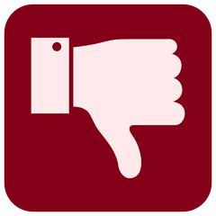 Thumb negative vector illustration. Flat illustration iconic design of thumb negative, isolated on a white background.