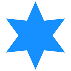 6-finger star vector illustration. Flat illustration iconic design of 6-finger star, isolated on a white background.