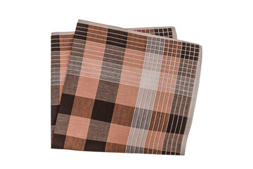 Vintage stripped cotton Handkerchief for men isolated on white background.	
