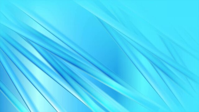 Bright blue smooth glossy stripes abstract geometric motion background. Seamless looping. Video animation Ultra HD 4K 3840x2160
