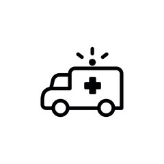 Ambulance icon set. Medical truck vector symbol.
