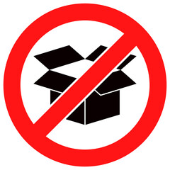 Stop carton box vector illustration. Flat illustration iconic design of stop carton box, isolated on a white background.