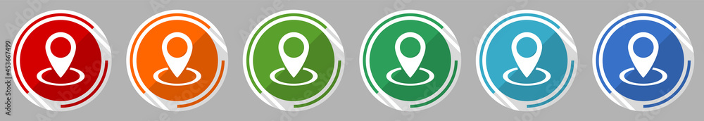 Fototapete pointer icon set, vector illustration in 6 colors options for webdesign and mobile applications, fla