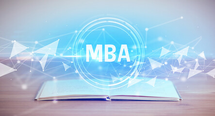 Open book with abbreviation concept