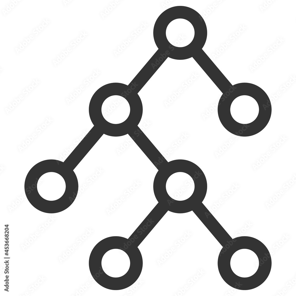 Aufkleber binary tree vector illustration. flat illustration iconic design of binary tree, isolated on a white