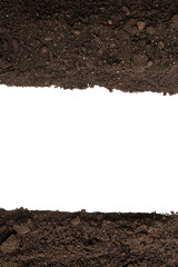 Black land for plant isolated on white background.