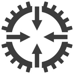 Gear center vector icon. Flat illustration iconic design of gear center, isolated on a white background.