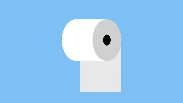Toilet Paper Tissue Rolling Up and Down Animation