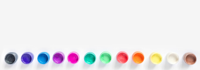 Flat lay, top view, copy space concept. Creative web banner.