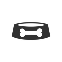 Dog bowl icon. A bowl of bones for a dog. animal feed in a bowl. Vector set.