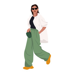 Flat Vector People Illustration. Casual woman character. Isolated vector illustration.