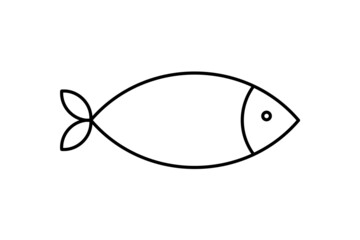 fish linear icon vector illustration black on a white